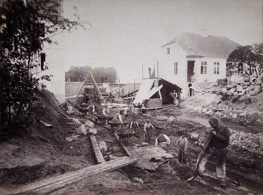 Fæstningskanalen. Frederiksdal Stemmeværk efterår 1887. Tøjhusmuseet