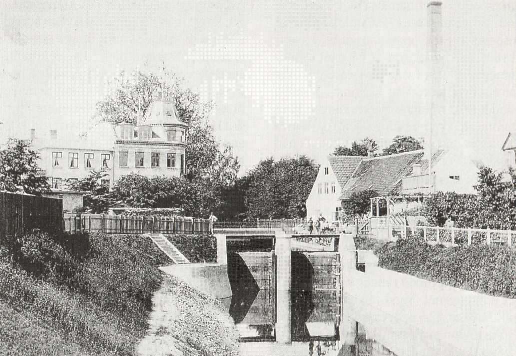 Fæstningskanalen. Lyngby Stemmeværk 1910. Lyngby-Taarbæk Stadsarkiv