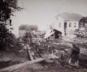 Fæstningskanalen. Frederiksdal Stemmeværk efterår 1887. Tøjhusmuseet