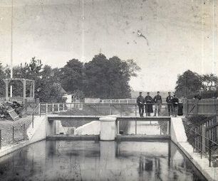 Fæstningskanalen. Knuppels_bro ved Lyngby Stemmeværk 1894. Arkiv.dk