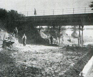Fæstningskanalen. Ligbærerbroen 1920erne. Lyngby-Taarbæk Stadsarkiv