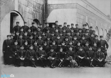 Gladsaxefortet . Soldater opsillet til forografering 1914. Arkiv.dk
