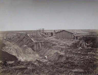 Lyngbyfortet, Udgravning af østre facegrav og forskallingsarbejder de østre kasematter 1888 - Lyngby-Taarbæk Stadsarkiv